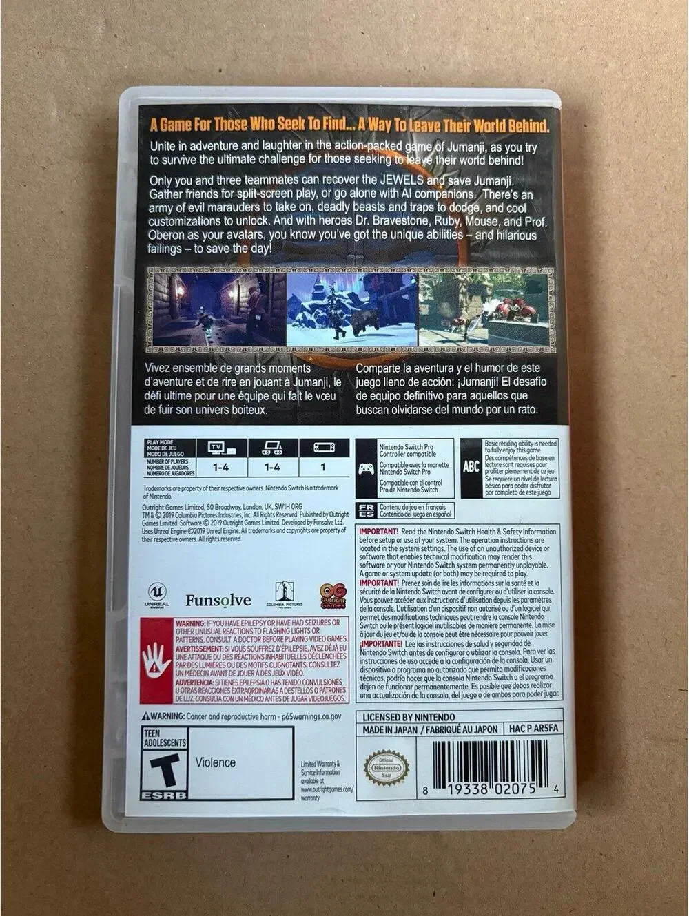 Jumanji: The video game for Nintendo Switch